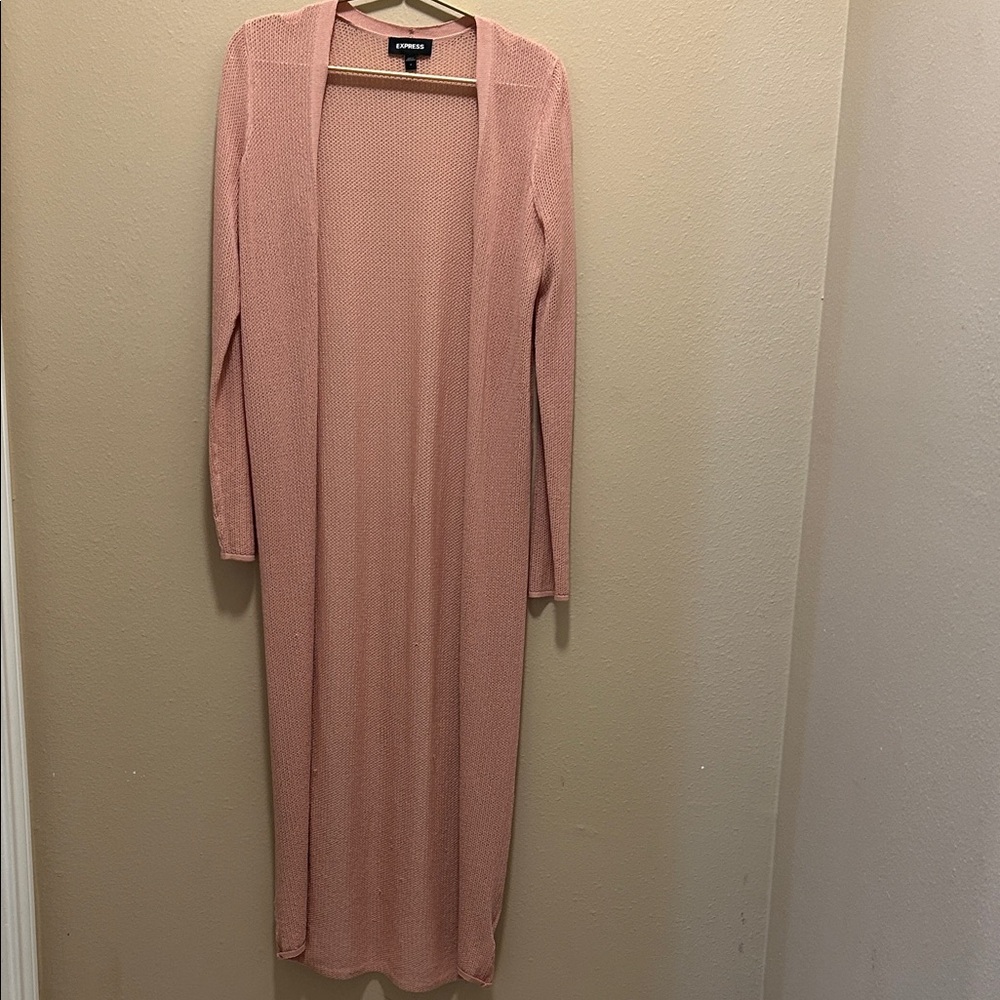 Express Pink Long Cardigan Sweater